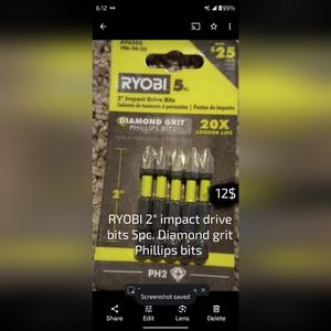 Ryobi 2" drill bit set 5pcs